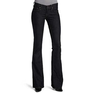 Lucky Brand Charlie Flare Low Rise Black Denim Slim Stretch Jeans 6/28 Regular